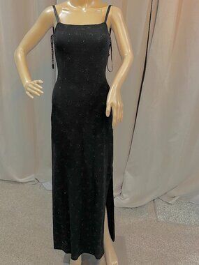 ✨ Vintage Windsor Black Sparkle Strappy Back Formal Gown | Size S